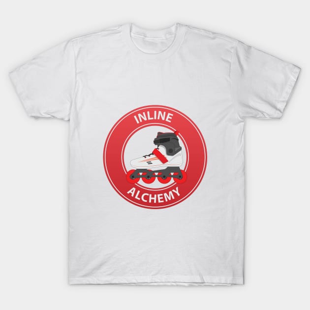 Inline Alchemy - Red Inline skate & rollerblade T-Shirt by Whiterai